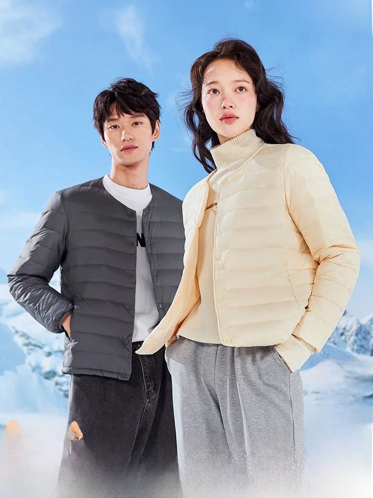 

Snow Flng 2026 Spring New Sle Korean Version Slim Fit ort Casual down Jaet Couple Basic Versatile Outdoor Coat