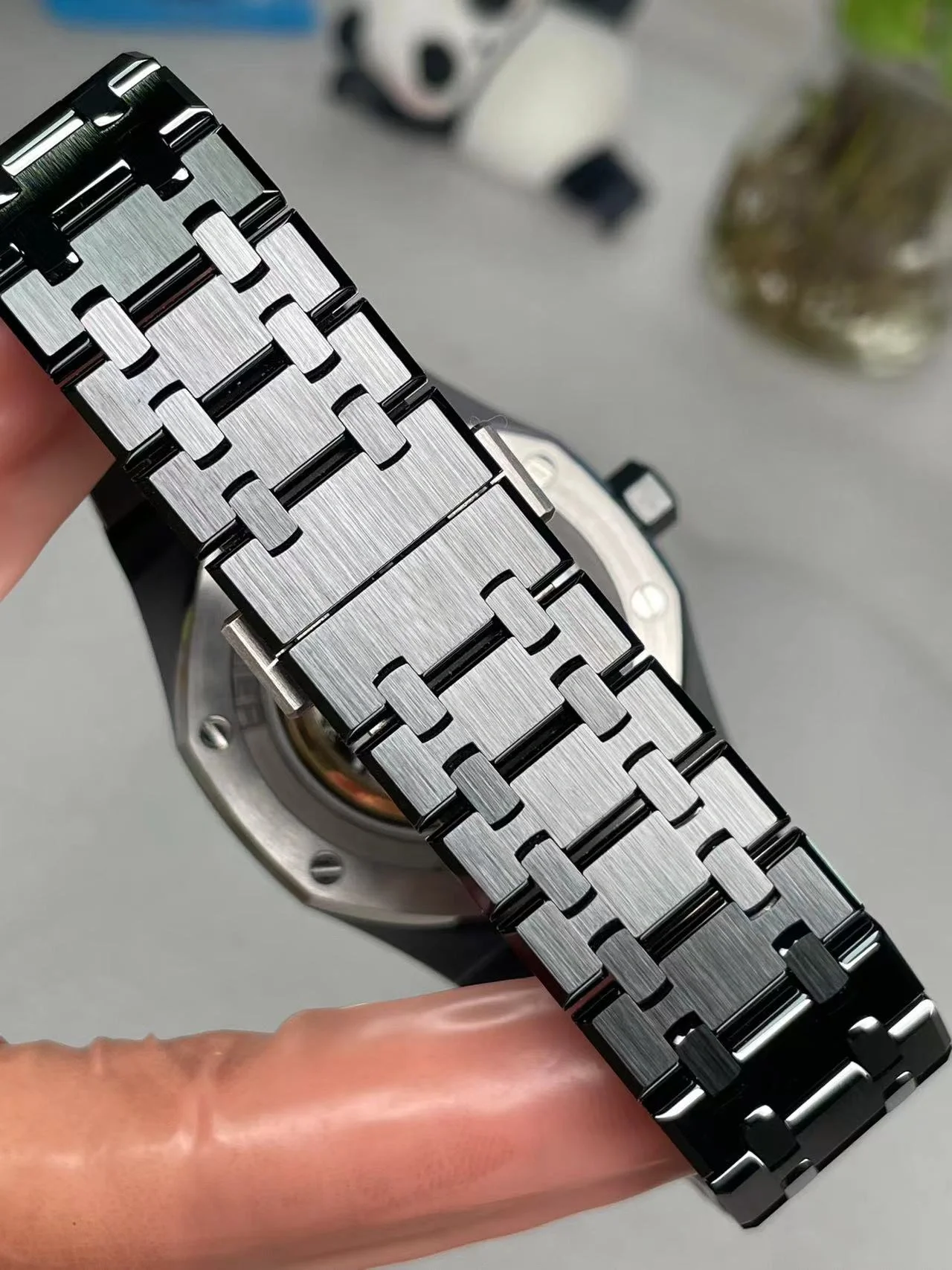 ساعة EFJ AP الفاخرة 15416CE هيكل عظمي من السيراميك الأسود ساعة رجالي توازن عجلة مزدوجة أفضل حركة ميكانيكية يدوية A3132