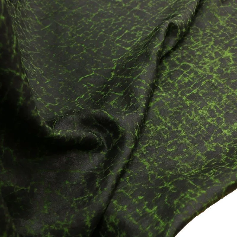 Autumn Fragrance Green Crack fragrant gauze fabric silk plain satin heavyweight large old material