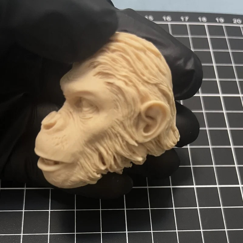1/6 Realistic Ape Head Sculpt Unpainted Resin - Simian Face DIY Model Kit for 12 Inch Action Figure CustomizationHighly Detailed