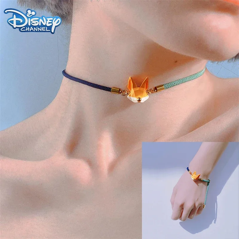 Disney Zootopia collana Kawaii Nick -wilde bracciale accessori per bracciali intrecciati multicolori Little Fox Jewelry regalo di natale