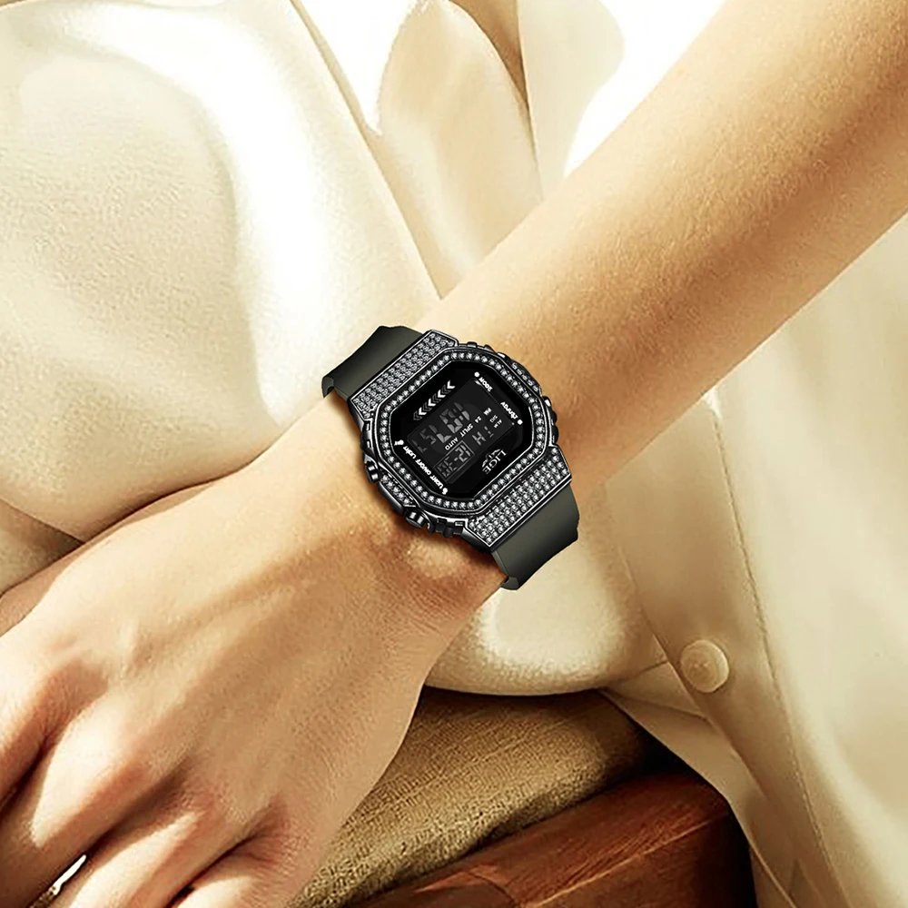 LIGE Diamond Dial Watch Women Watches Ladies Silicone Quartz Women's Bracelet Watches Female Clock Relogio Feminino Montre Femme #5