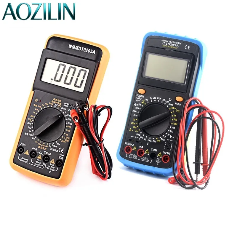 AOZILIN DT9205A Digital Multimeter, Anti-burn Multi Meter, DC Voltage Current Resistance Tester, Handheld Electrical Test Tool