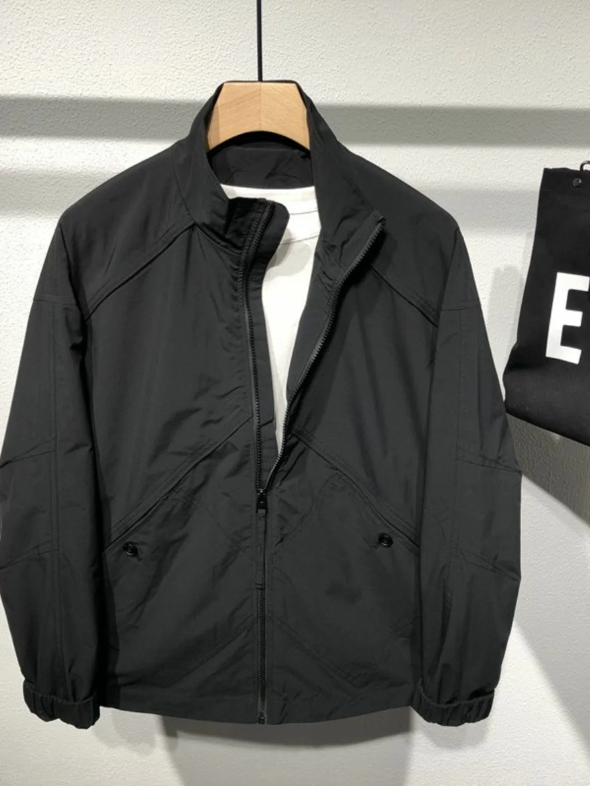 

Мужская куртка с воротником-стойкой, весенняя, приталенная, дышащая, модная, трендовая, для студентов, весна 2024