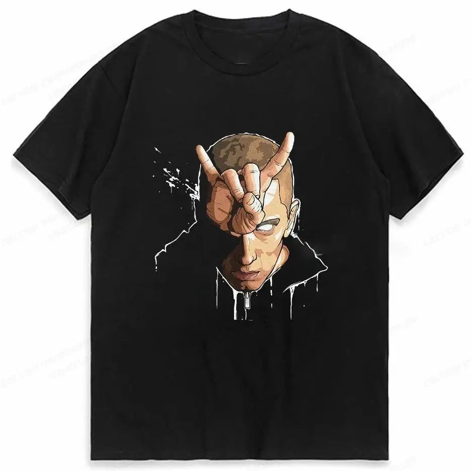 T-Shirt z wydruk graficzny raperem w stylu Vintage moda na co dzień wycięcie pod szyją z krótkim rękawem Plus rozmiar T Shirt damski