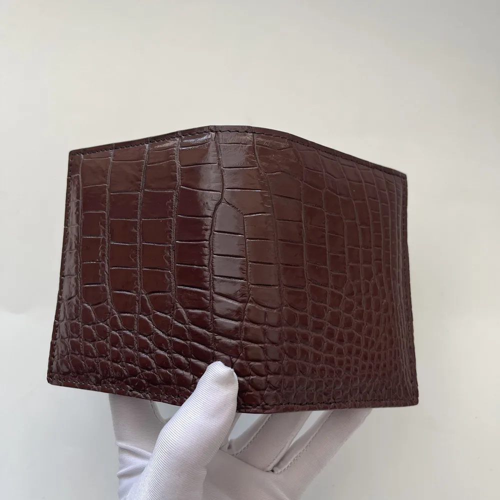 Men's Crocodile Leather Small Wallet, Men's Genuine Leather Fashionable Vertical Wallet, Multi-Functional Multi-Card Slot Wallet