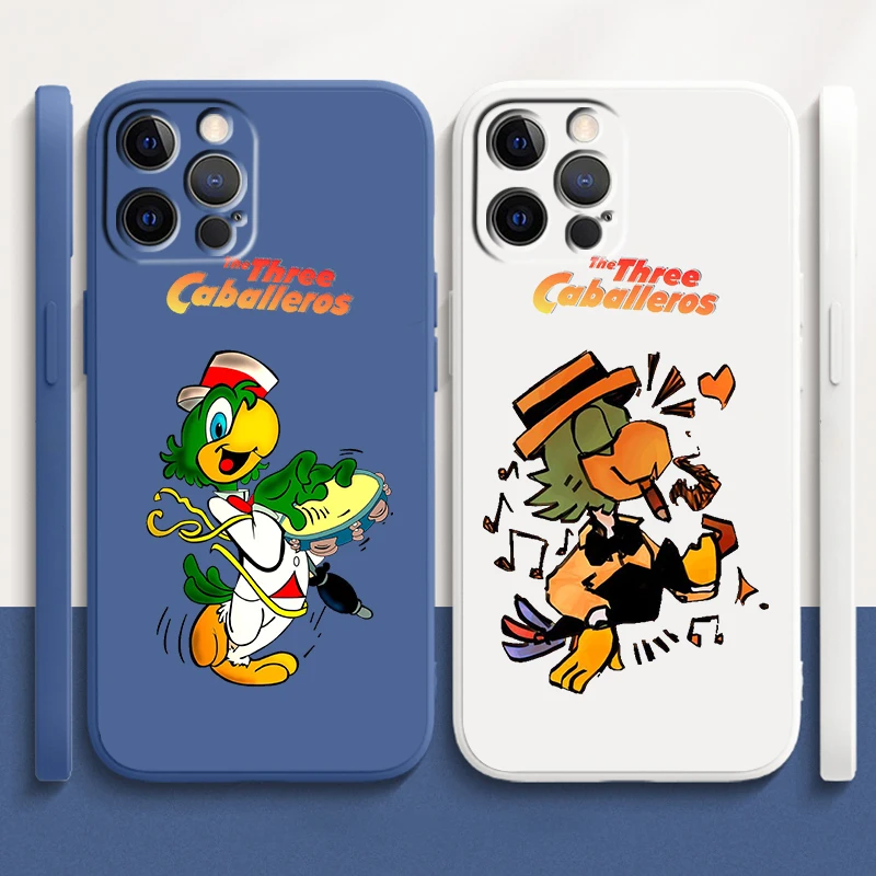 Disney The Three Caballeros Art Liquid Rope For Apple iPhone 15 14 13 12 11 XS XR X 8 7 SE Pro Max Plus Mini Funda Phone Case