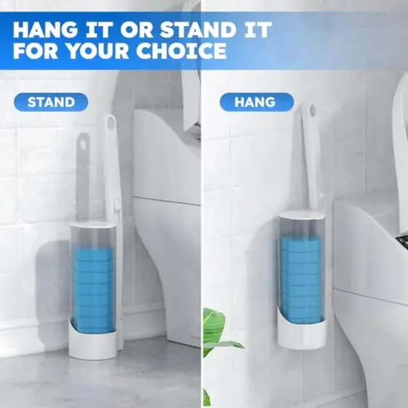 Toilet Brush Wc Kit with Disposable Replacement Heads Long-Handle Hygienic Bathroom Cleaning Tools Brushe for Home Accessories image 3