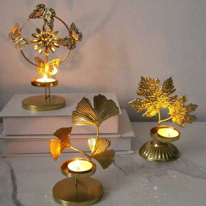 Iron Taper Holder Elegant Butterfly Stand Candlestick Holders for Wedding Dining Tables Decorations 87HA