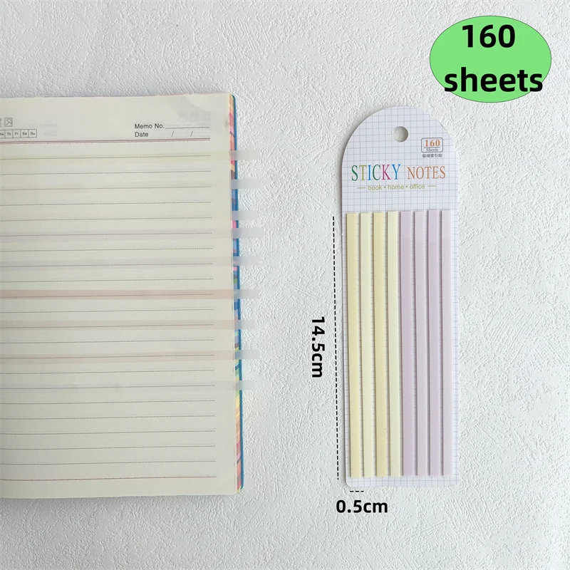 160 Sheets Color Stickers Transparent Fluorescent Index Tabs Flags Stationery Children Gifts School Office Supplies