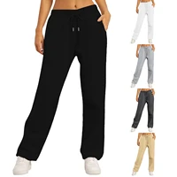 Pantalones deportivos para correr a la moda para uso diario de otoño e invierno para mujer, pantalones deportivos coreanos elásticos informales versátiles para prendas de vestir exteriores