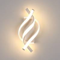 22W LED Wall Light,Modern White Wall Lamp with 3 Spiral Lamp Bars,3000K Warm White Light,Indoor Wall Sconce for Bedroom