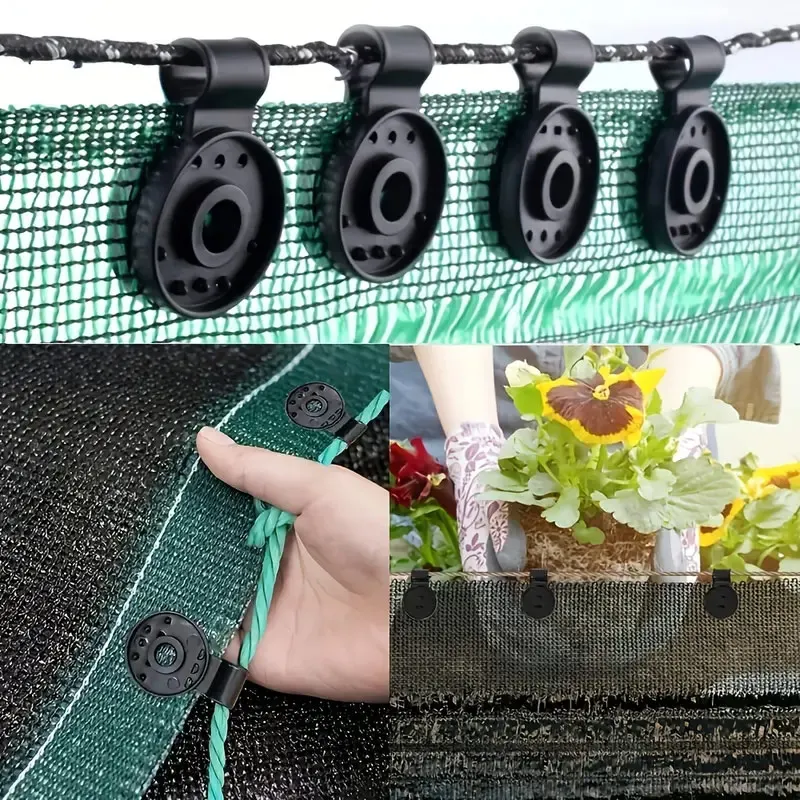 50PCS Sunshade Cloth Clip, Plastic Sunshade Clip, Black Fixed Clip, Sunshade Cloth Clip, Sunshade Net, Bird Net, Garden Net