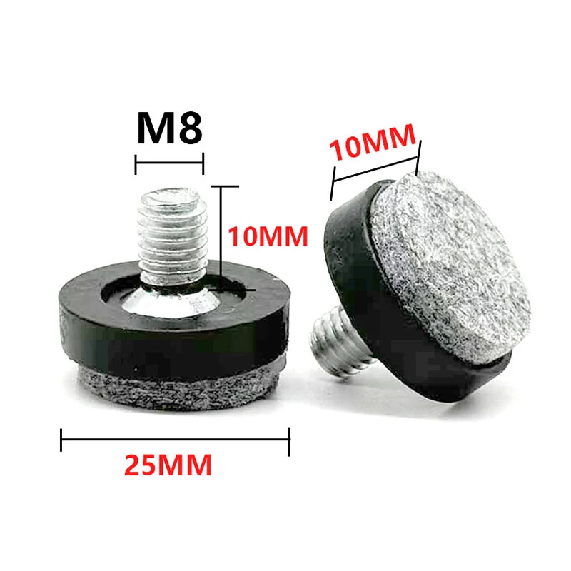 4/8/12/16 Stuks Vilt Verstelbare Voet Pads Ronde Meubels Been Schroeven Anti slip M6 M8 Tafel Stoel Kast Balans Voeten Pads