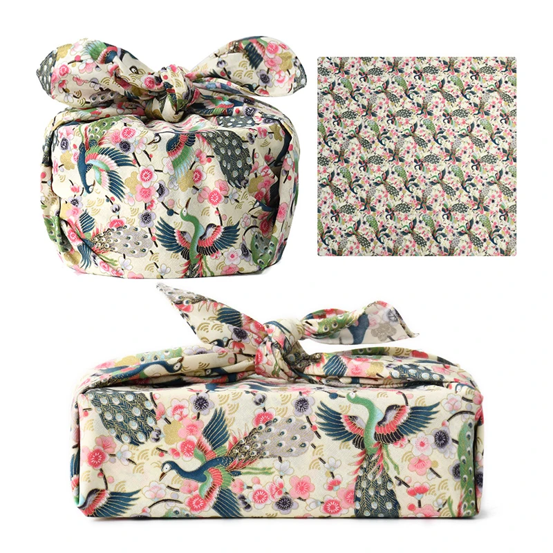 70cm Japanese Style Handkerchief Furoshiki Cotton Picnic Bento Wrapping Cloth Candy Gift Packaging Kerchief Square Dust Cover