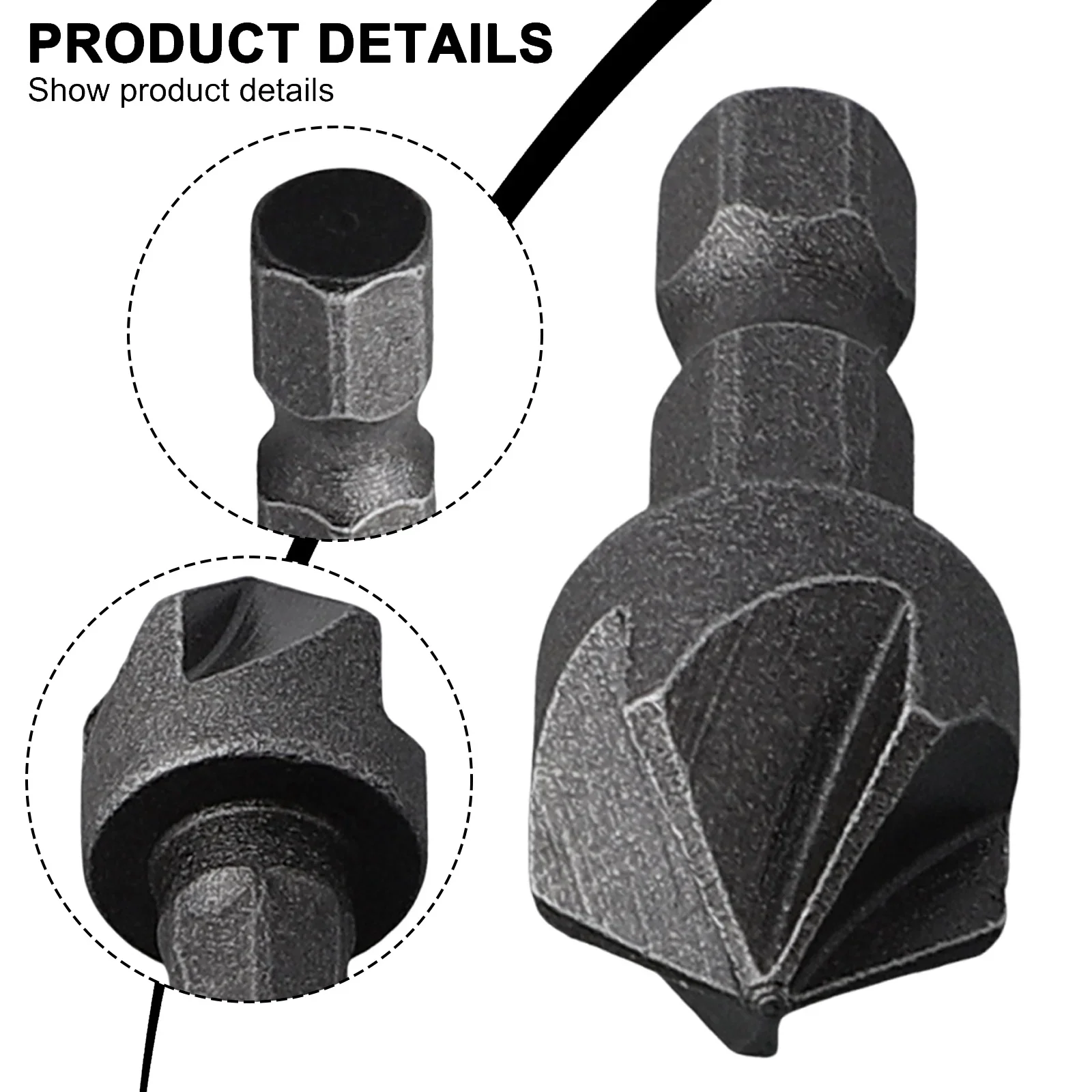 Herramienta de biselado para carpintería, abridor de agujeros de taladro avellanador, vástago Hexagonal de 1/4 pulgadas, 45 #, acero de alta calidad