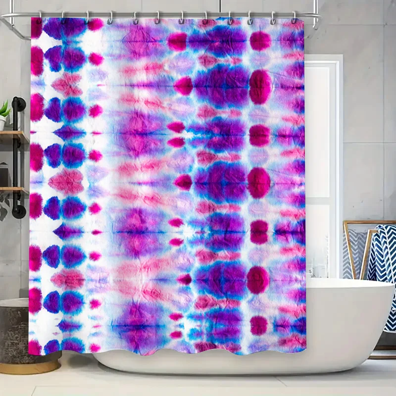 

Занавеска для душа с принтом тай-дай, розовая, синяя, с акварельным принтом, декор для ванной комнаты, настраиваемый размер, доступные онлайн-шоппинг для домашней кухни