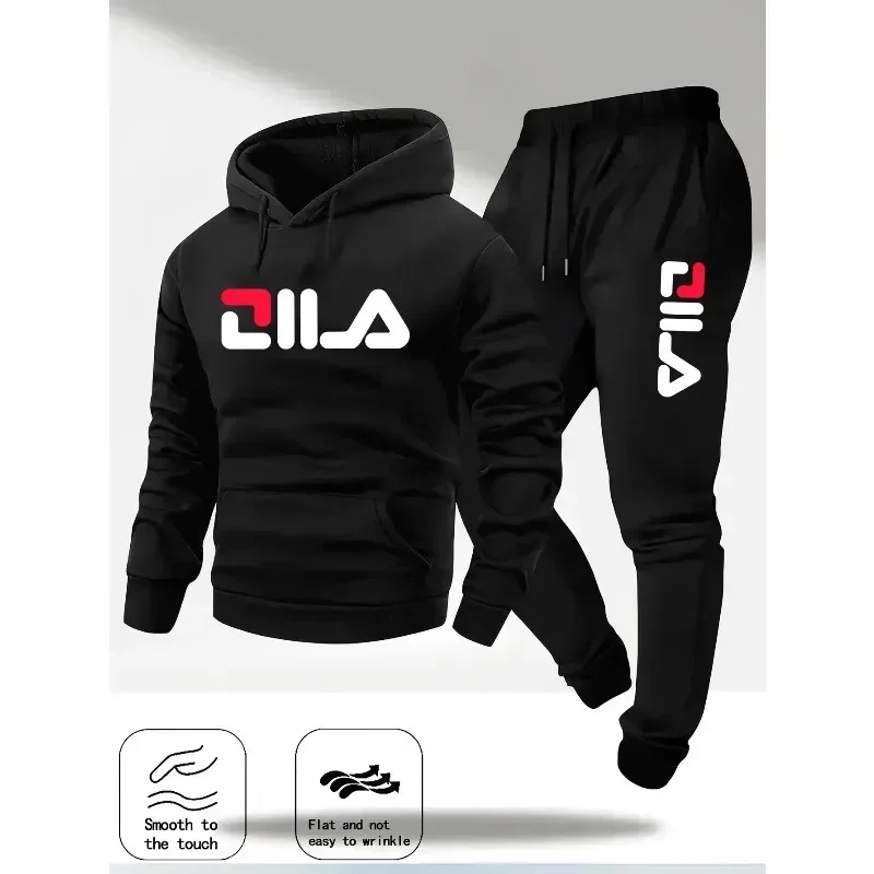 2025Spring and Autumn men's casual suit hooded sweatshirt and sweatpants 2-in-1 comfortable suit suitable for both men and women
