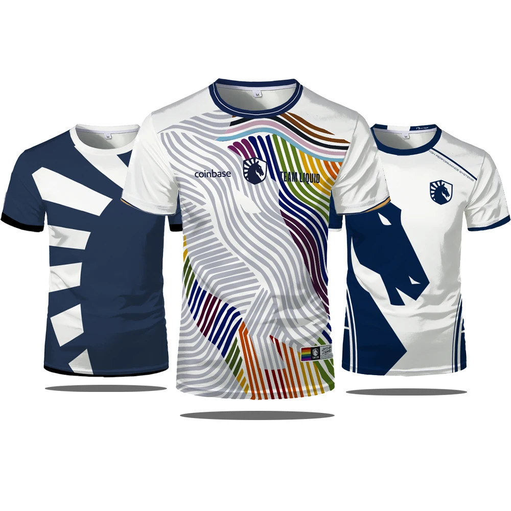 2024 New Team Liquid Esports Uniform T-shirt CS GO LOL DOTA2 Games Contest T Shirt Casual Breathable Sports Jersey Boys Tops Tee