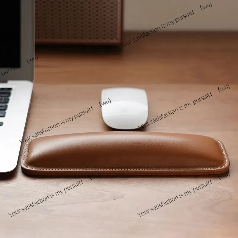 ZOCI-Genuine Leather Wrist Rest Top-Grain Leather Keyboard Cushion Universal Office Pad Ergonomic Wrist Support for Desk Setup
