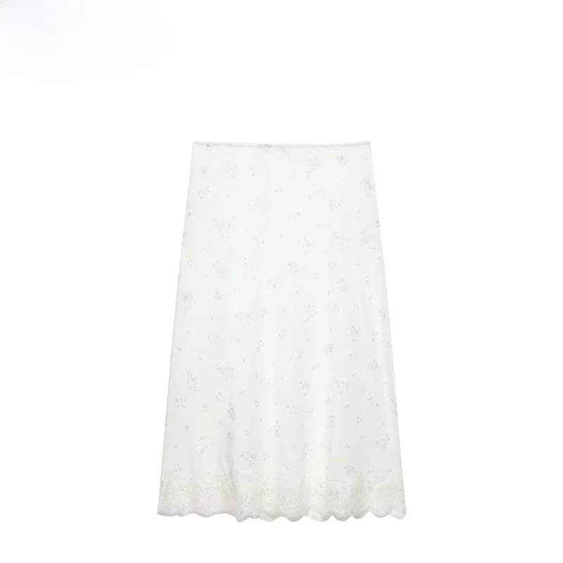 

Модная женская нейлоновая юбка с цветочным принтом, элегантная юбка-фея с завышенной талией, не требующая глажки, из полиэстера, новинка весеннего сезона