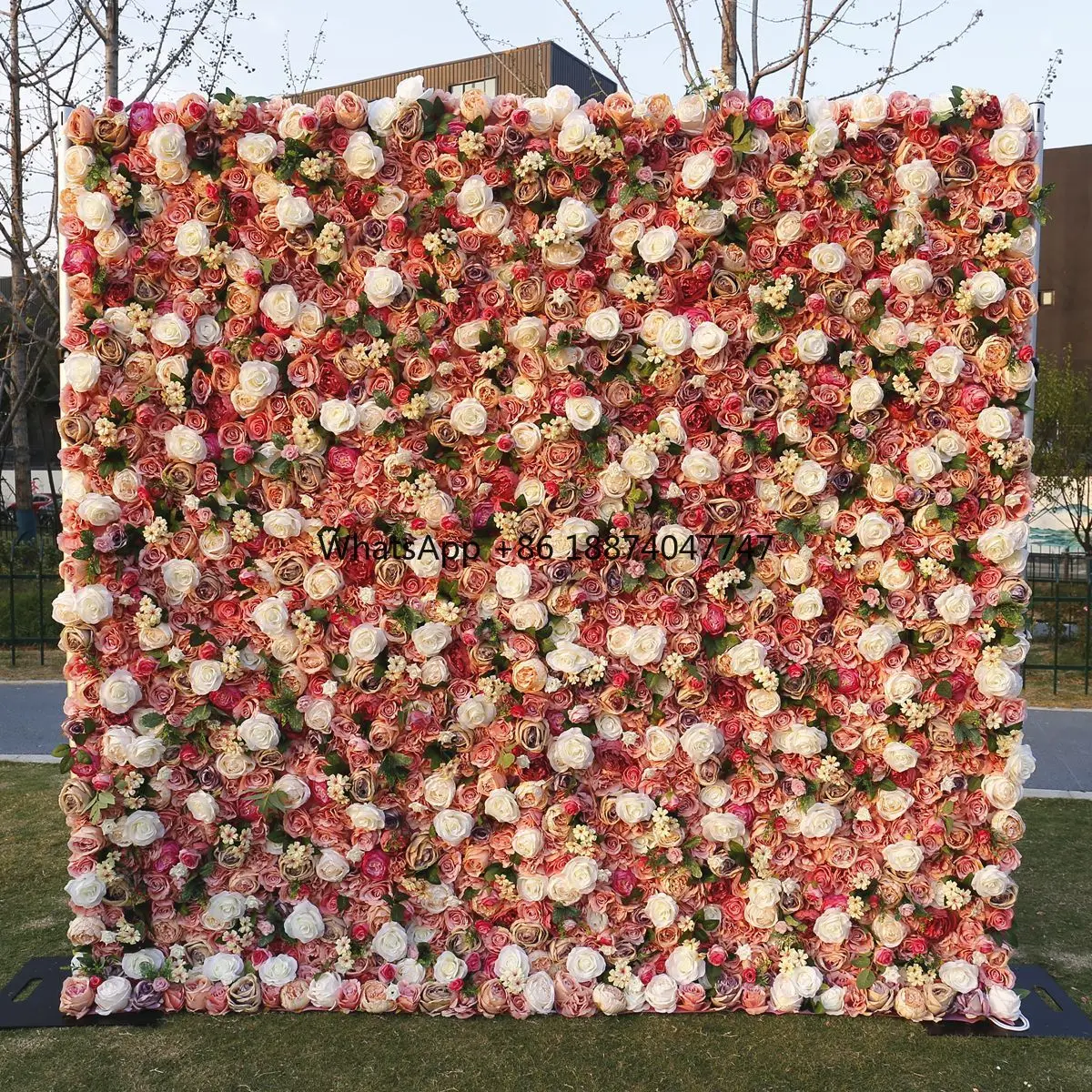 4ft x 8ft Artificial Flowers Wedding Decor Flower Wall Backdrop Wedding Fabric Rolling Up Flower Wall For Party Wedding