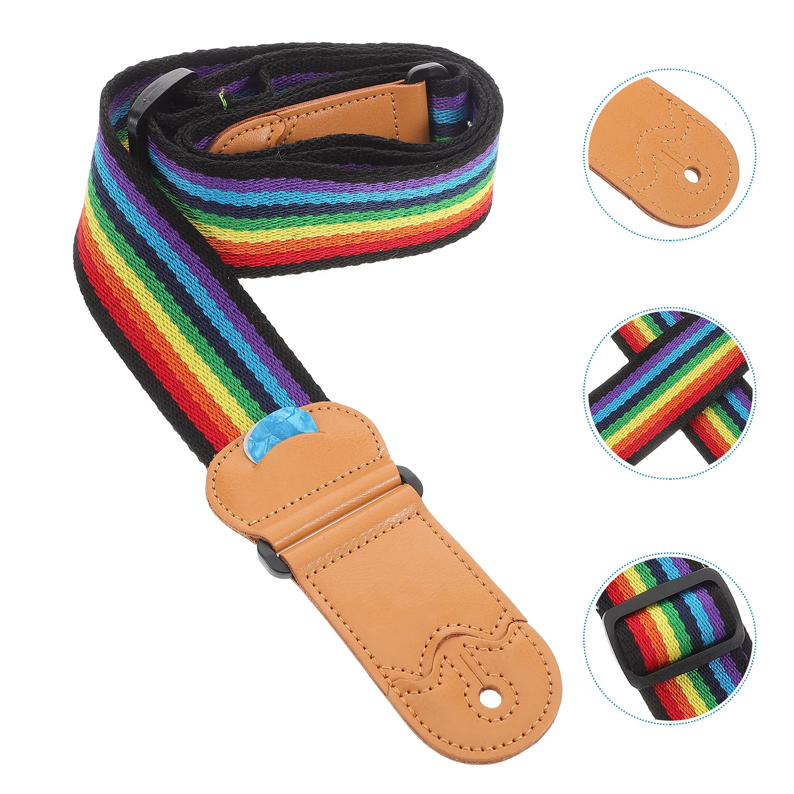 

Adjustable Colorful Strap Wide Comfortable Design Extra Long Durable For Acoustic Electric Bass Guitars Versatile Guitar