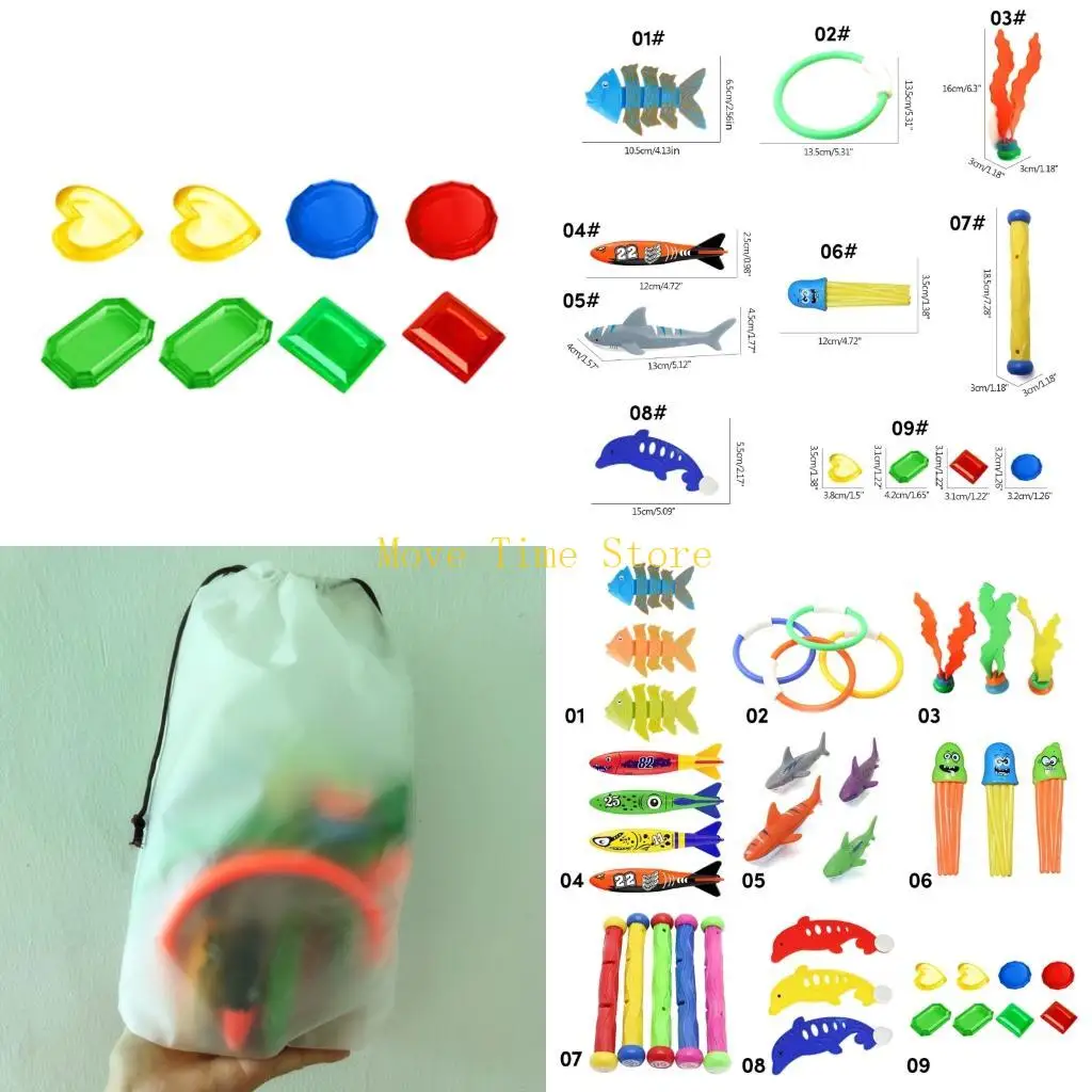 92ME Diving Toy Sinking Toy Set Underwater Diving Gift Swimming Pool Toy for Kids