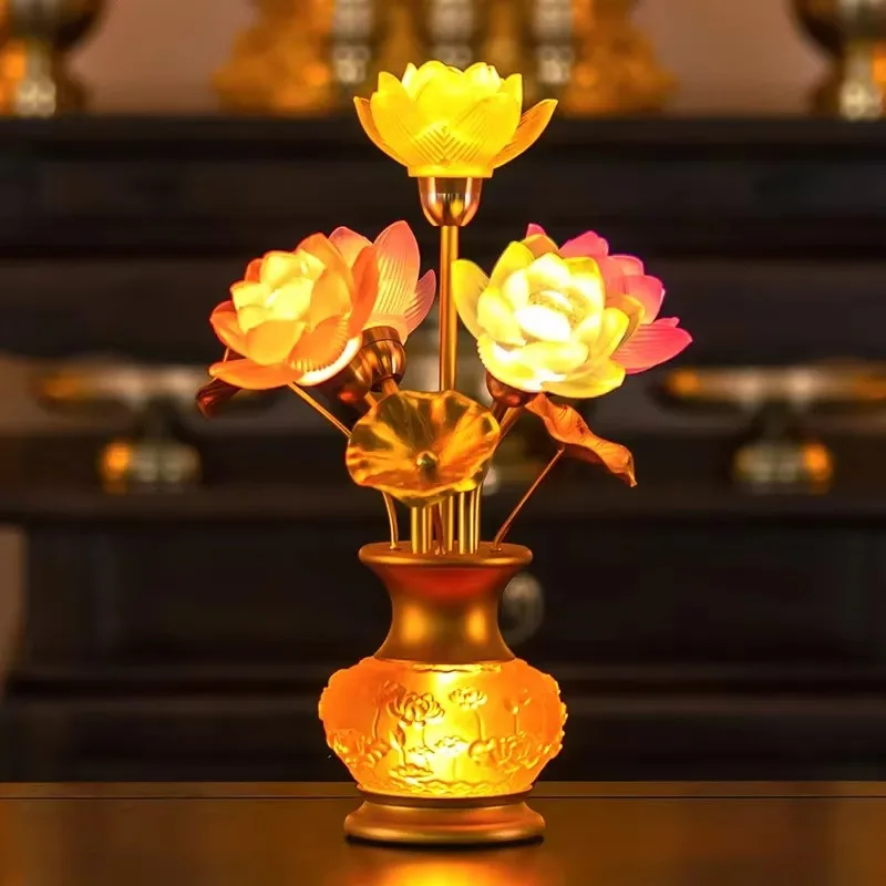 Lotus Buddha Front Ornament Buddhist Hall Household Sacrifice Guanyin Glazed Buddha Ornament