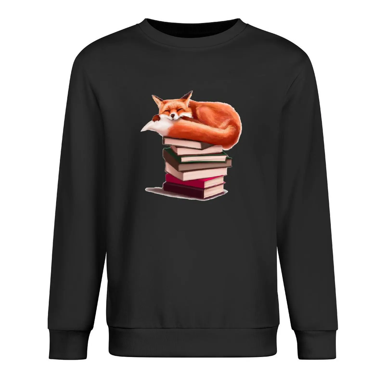 

Fox Sleeping on Books - Watercolour Pullover clothes for men male clothes tracksuits aesthetic sweatshirts