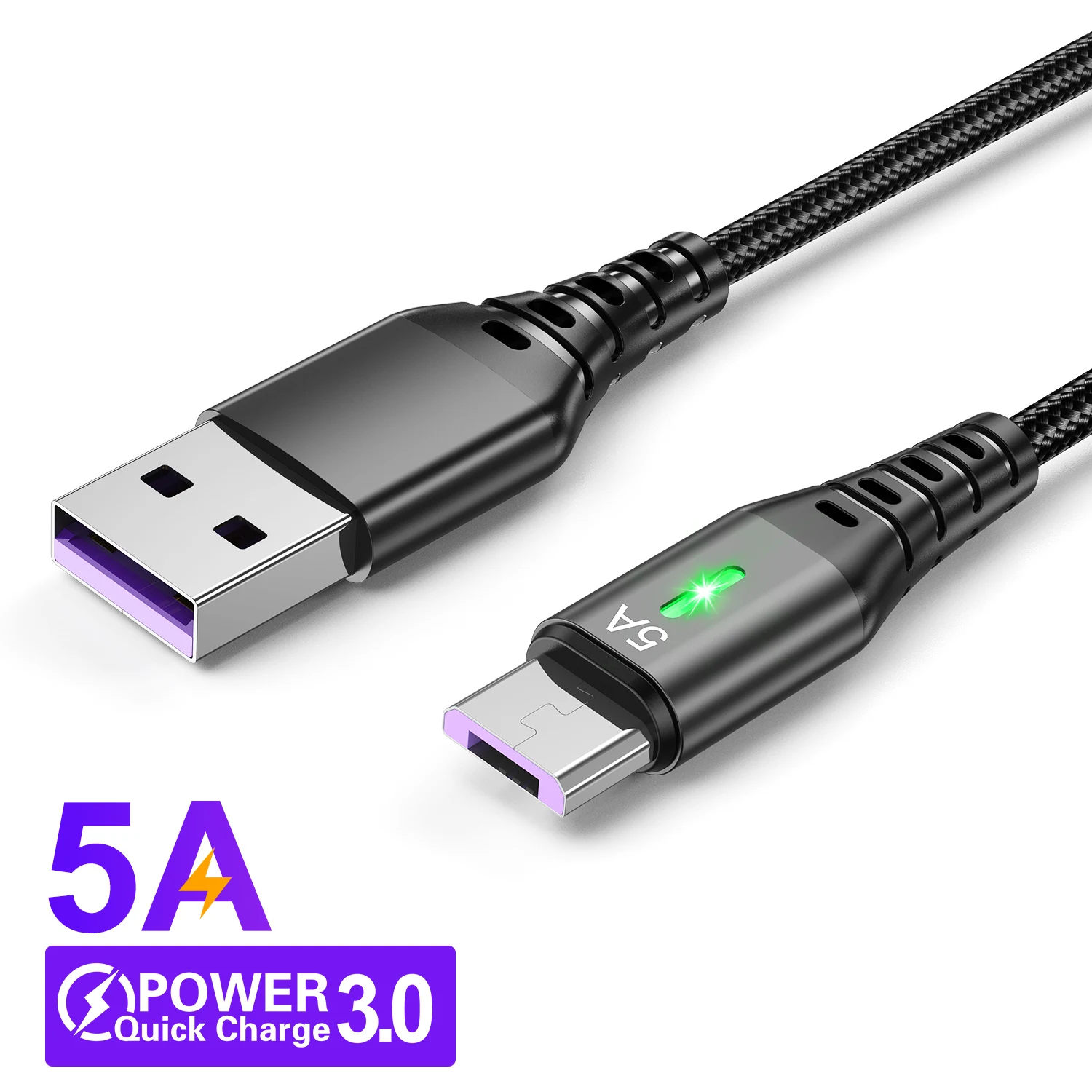 5A Micro USB Fast Charging Cable for Samsung Xiaomi Huawei Realme OPPO Android Mobile Phone USB A Data Wire Cord Line 0.3/1/2/3M