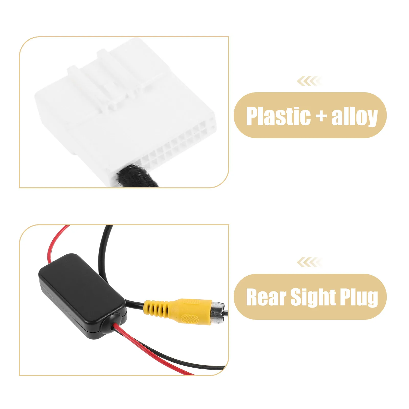 Female Plug 24 Pin Video Camera Adapter Compatible Step-Down Converter Car Rear View Camera Harness Cable Retrofit