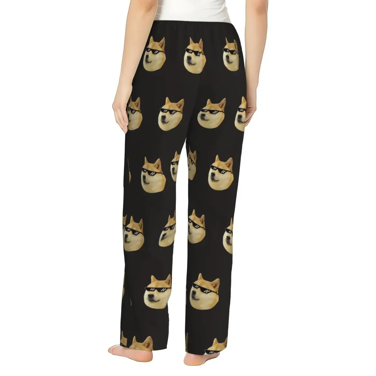 Custom Doge Shiba Inu Memes Women Pajama Pants Lounge Sleep Sleepwear Bottoms with Pockets