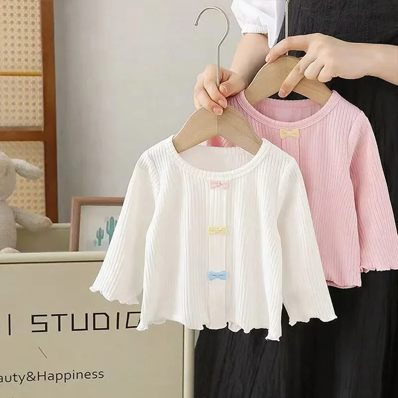 Mädchen Herbst Blumen-Unterziehshirt Mädchen Flügelärmel T-Shirt Kleines Mädchen Trendiges Netz-Rot Baby Kinder Unterziehshirt Süße Oberteile – Detail 1