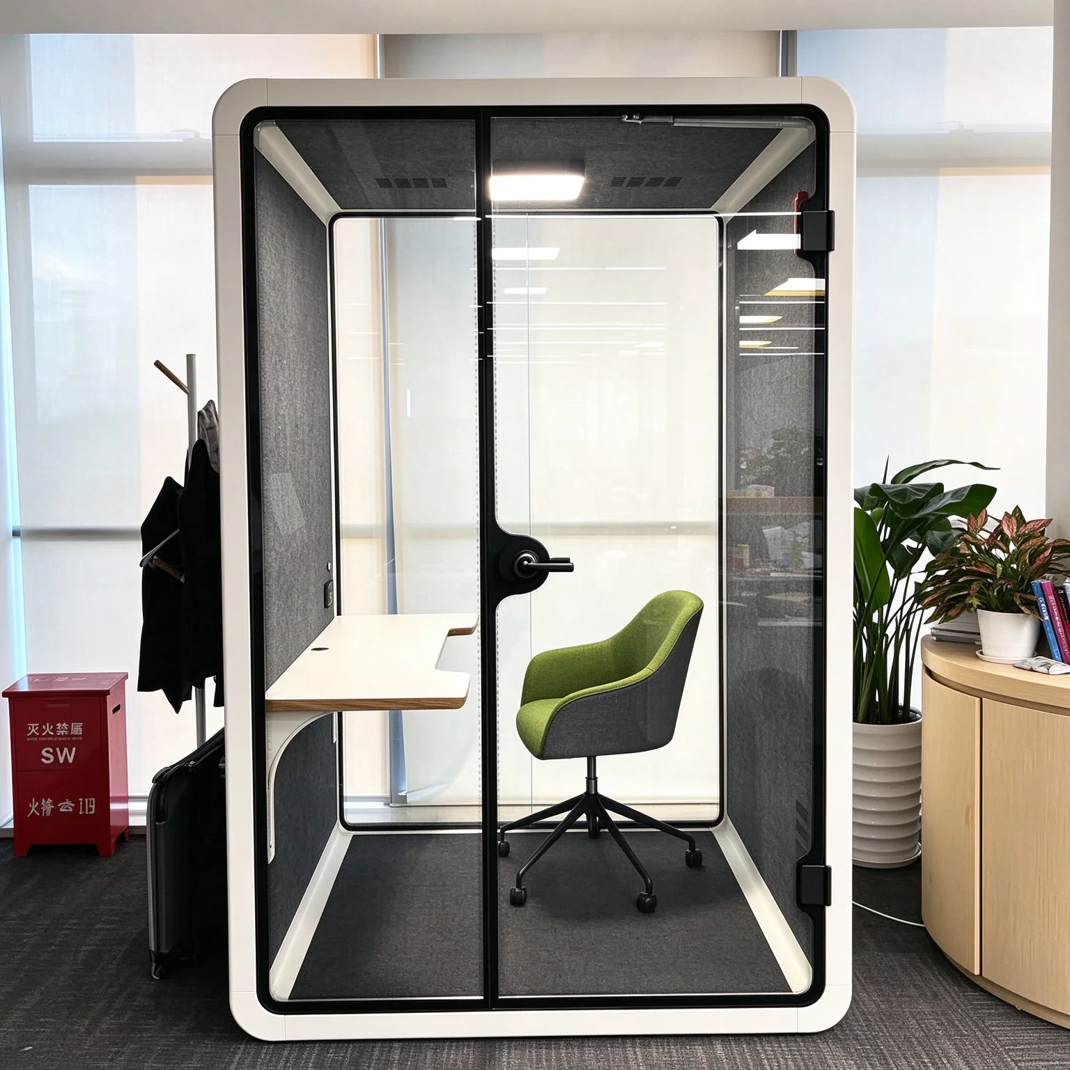 Mobile Acoustic Cabin Soundproof Pod Glass Panel Design For Library Individual Reading And Online Class - view 4