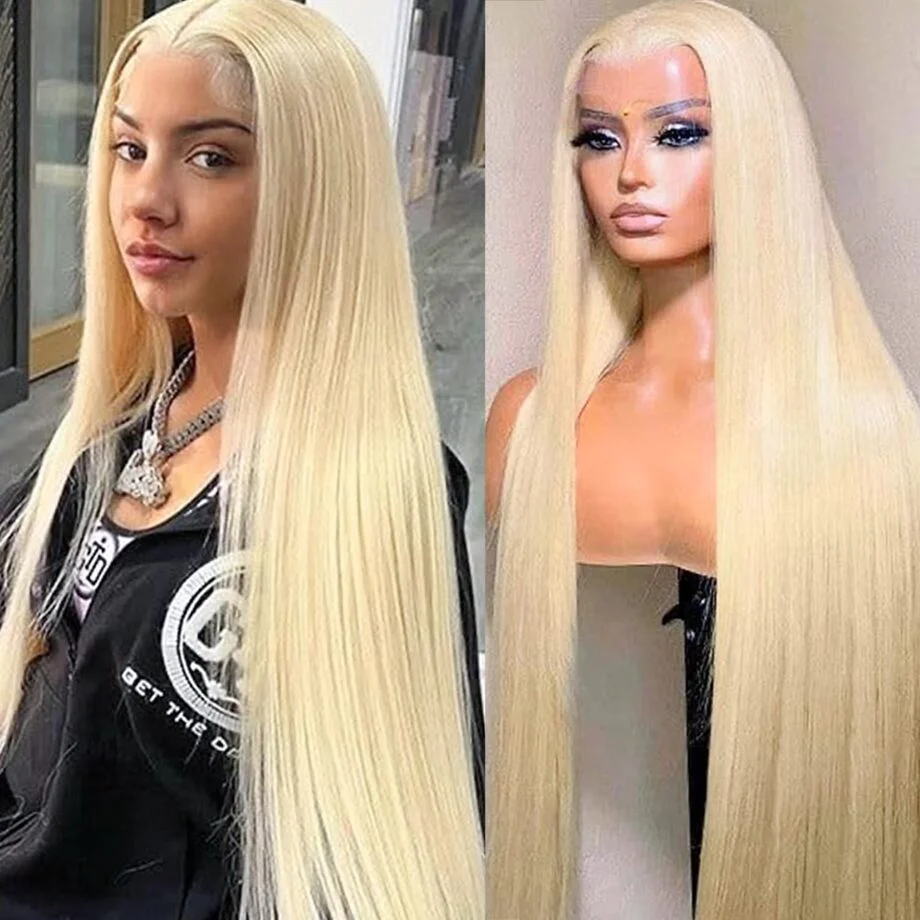 

bone straight wigs human hair brazilian 613 blonde hd transparent lace frontal 13x6 30 inch for women cheap on sale clearance