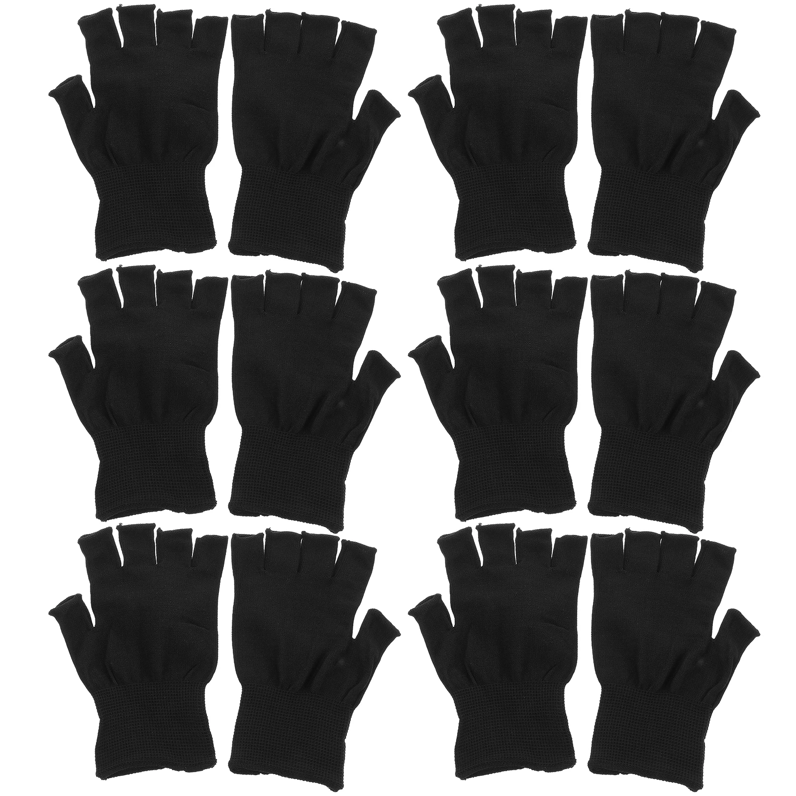 

15pcs Anti-Slip Half Finger Gloves Men's Work Protective Gear for Electronics Automotive Industry Durable Nylon Fingerless