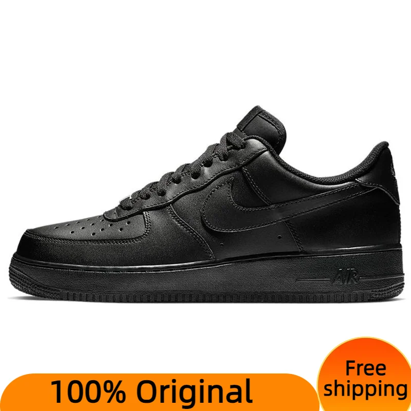 Nike-Chaussures Air Force 1 '07 'Triple Black', Baskets