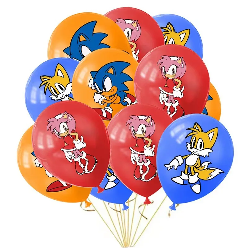 18 Globos de Látex de Sonic, Globos de Superhéroes de Sonic, Decoración para Fiestas de Cumpleaños, Juguetes para Niños, Suministros de Sonic