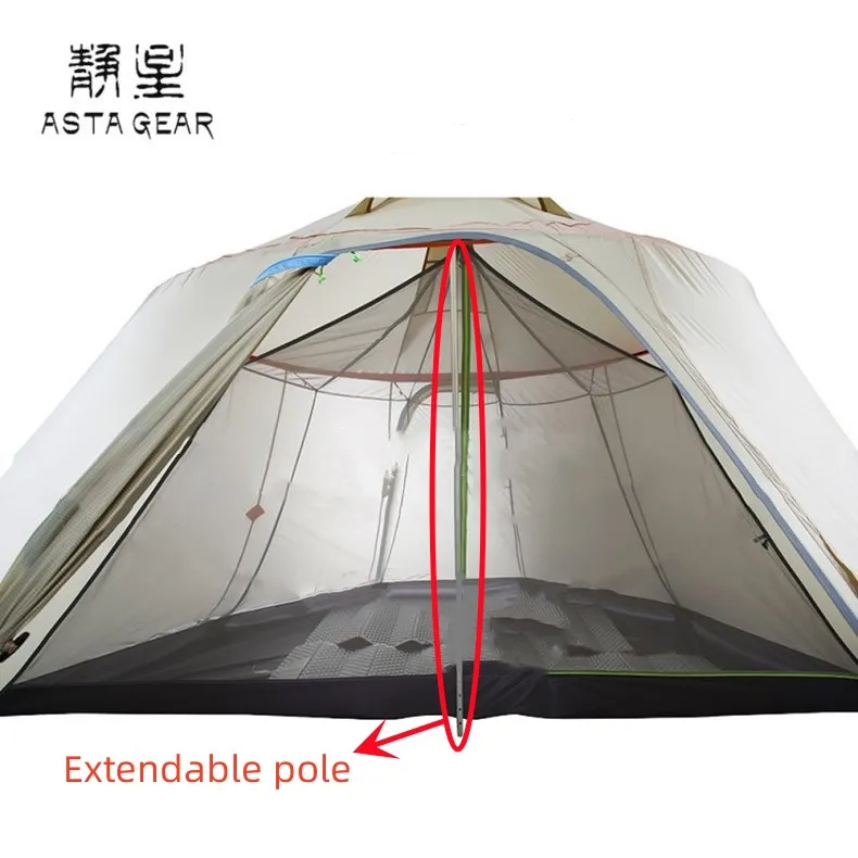 Asta Gear 1 stücke 7075 Aluminium legierung ausziehbare Stange Outdoor Camping Stütz stange Zelt Zubehör – Detail 3