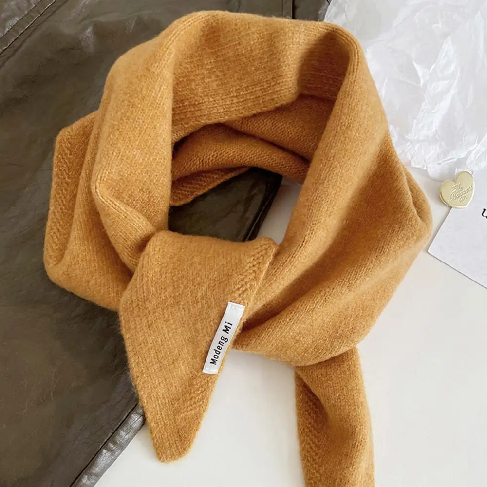 1PCS Winter Korean Style Wool Knitted Triangular Scarf Women Headscarf Knitted Scarf Multi-functional Warm Knitted Scarf