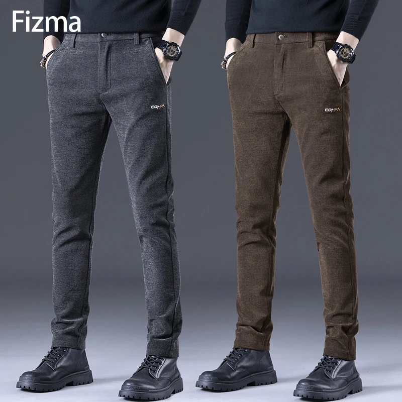 Fizma Men Trousers Casual Cotton Pantalones Hombre Slim Man Pants Autumn New In Men's Clothing Classic Business Lone Trousers