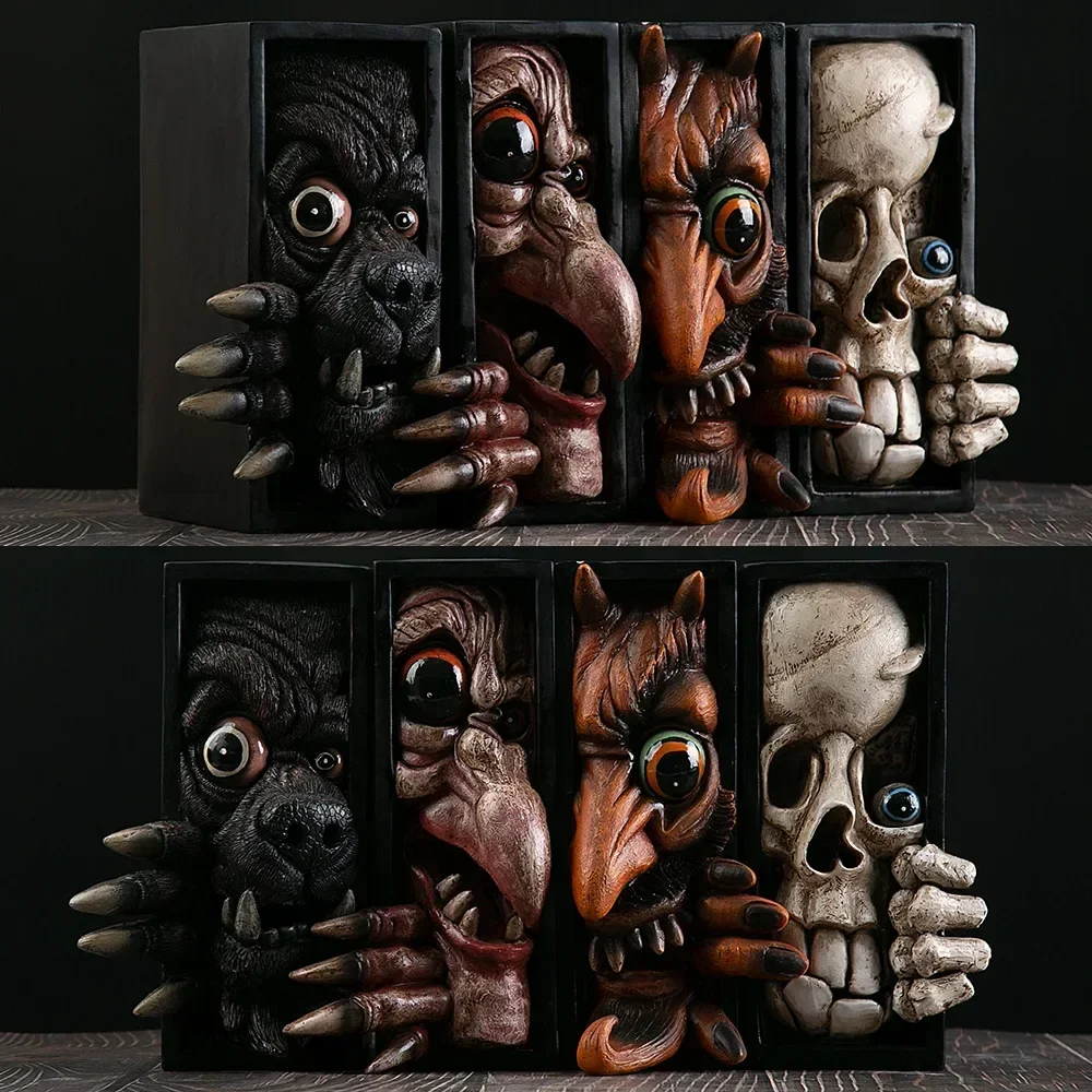 Halloween Decorations Book Ends Peeping On the Bookshelf Monster Personalized Bookends Decorative Home Decor Office Book Shelf