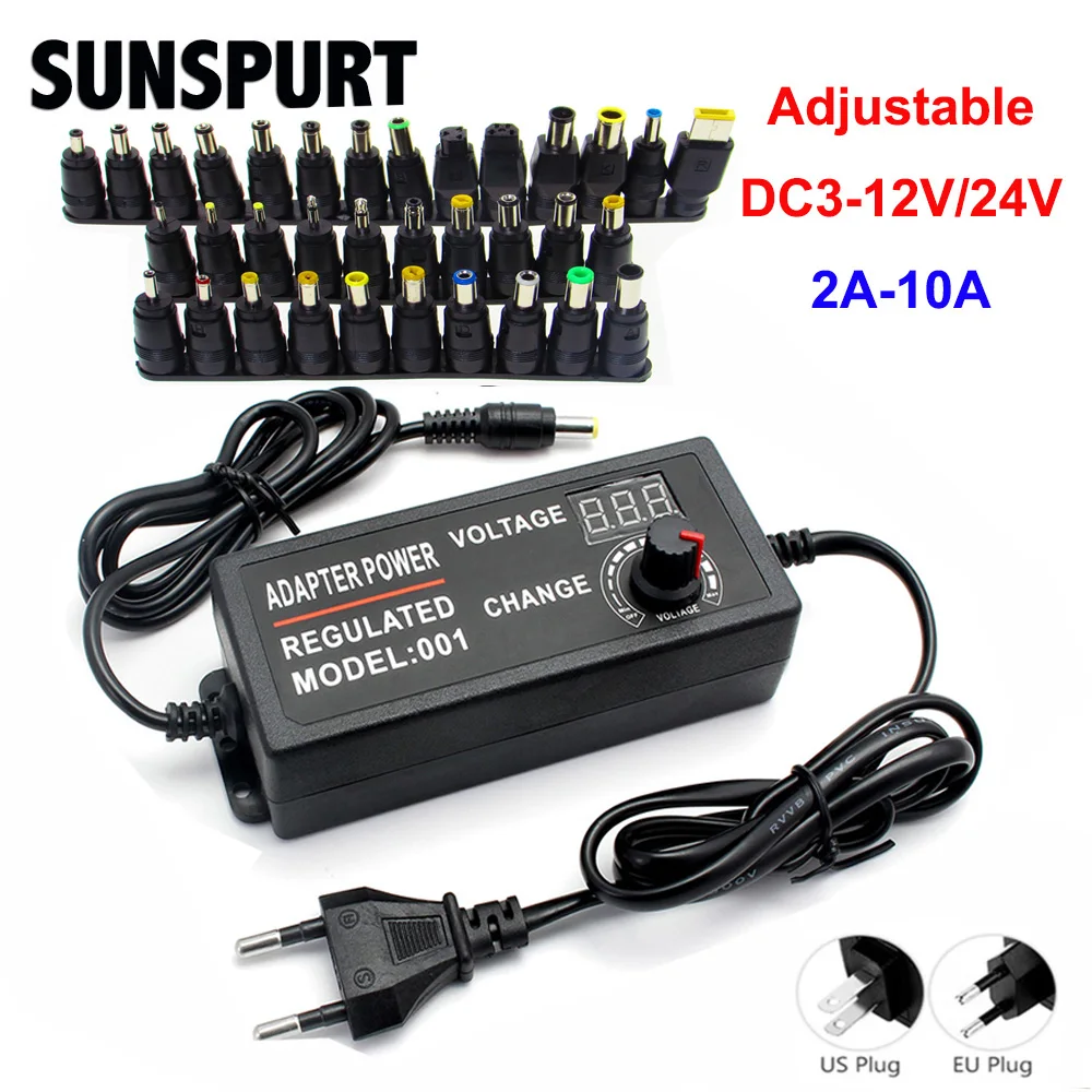 Adaptateur d\'alimentation universel AC à DC, 3V, 5V, 6V, 9V, 12 V, 15V, 18V, 24V, 1A Pipeline, 5A, AC 220V à 12 V