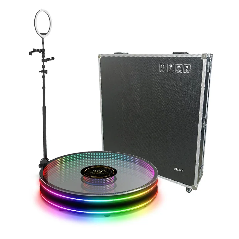 360 Photo Booth 360 Degree Spin Video Camera Photobooth Machine Led Ring Light Automatic Rotating 360 Photo Booth