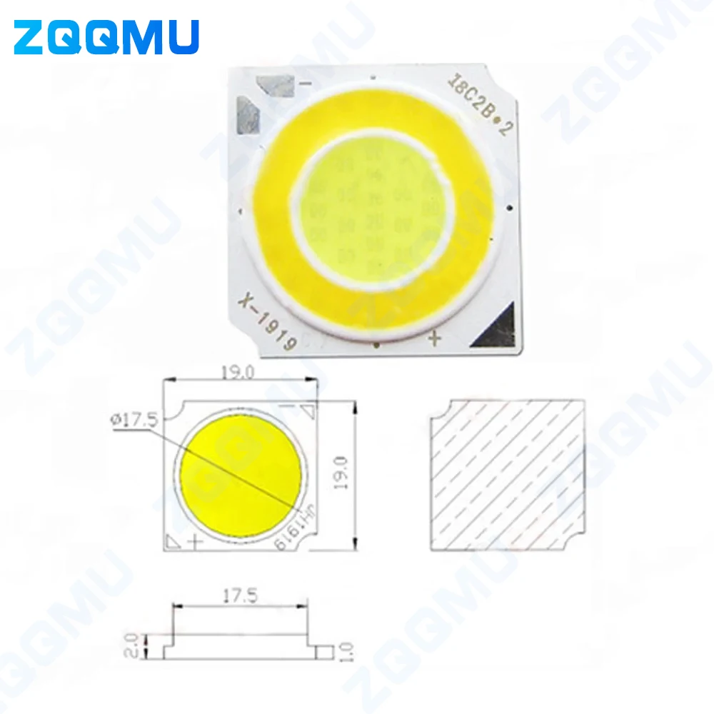 Chip Led Cob de 5 piezas, 10W, 15W, 18W, 20W, 1919mm, 6000K, 3000K, para foco de bricolaje, lámpara de luz descendente GU10, iluminación para el hogar, ZQQMU