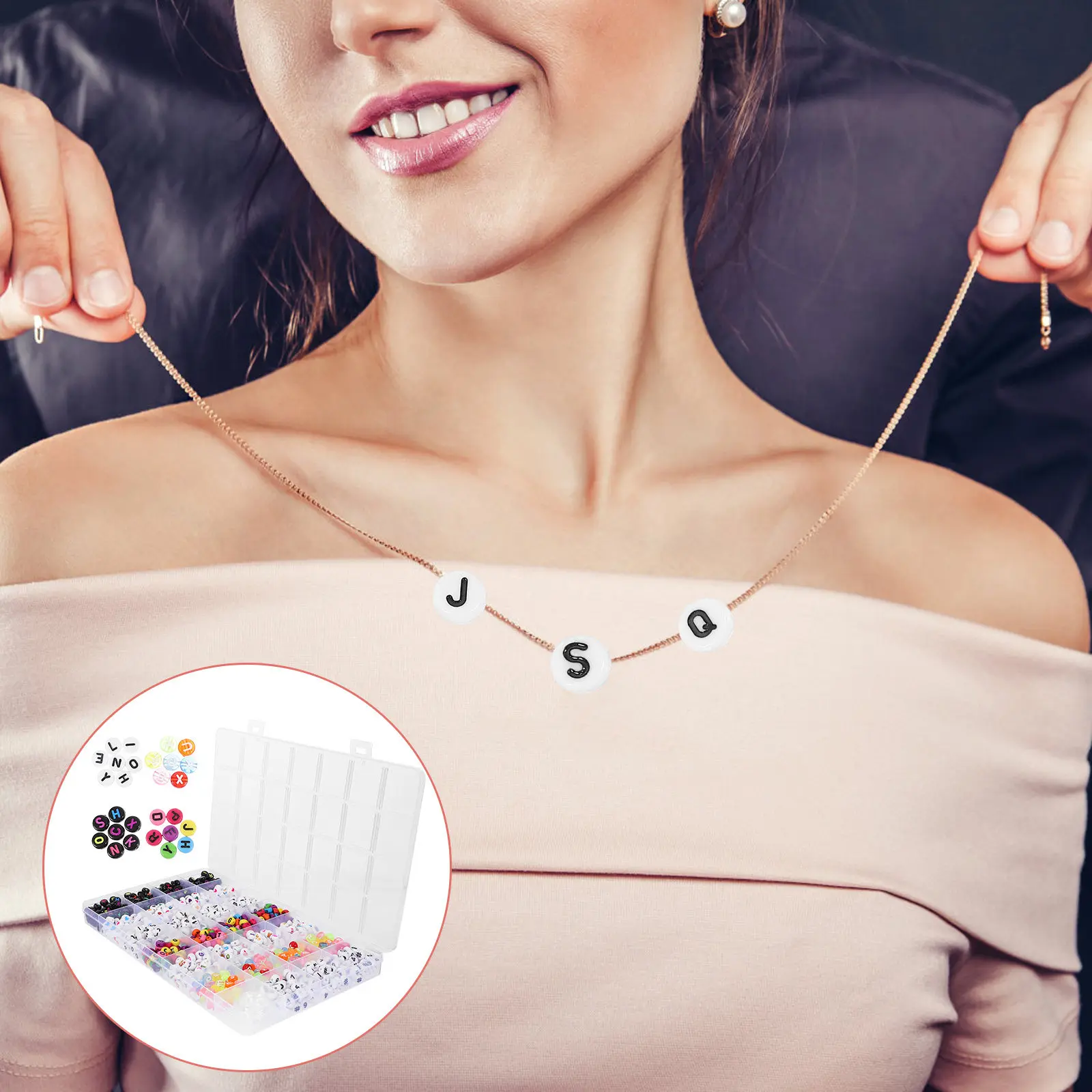 

Multi Function Alphabet Beads Acrylic Letter Beads for DIY Bracelet Necklace Dreamcatcher Jewelry Making Craft Decorative