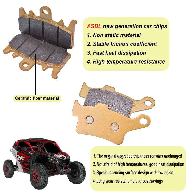 Motorcycle Parts Front Rear Brake Pads For CAN AM (SPYDER) F3 LTD F3-S F3-T  F3LTD RS RS-S RT RT LTD 2013 2019 2000 2021 2018 - view 3