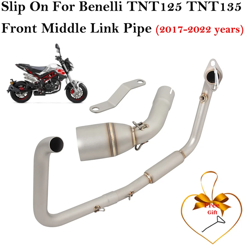 

Slip-On For Benelli TNT125 TNT135 TNT 125 135 2017 - 2022 Motorcycle 51MM Exhaust Front Middle Link Pipe Escape System Muffler