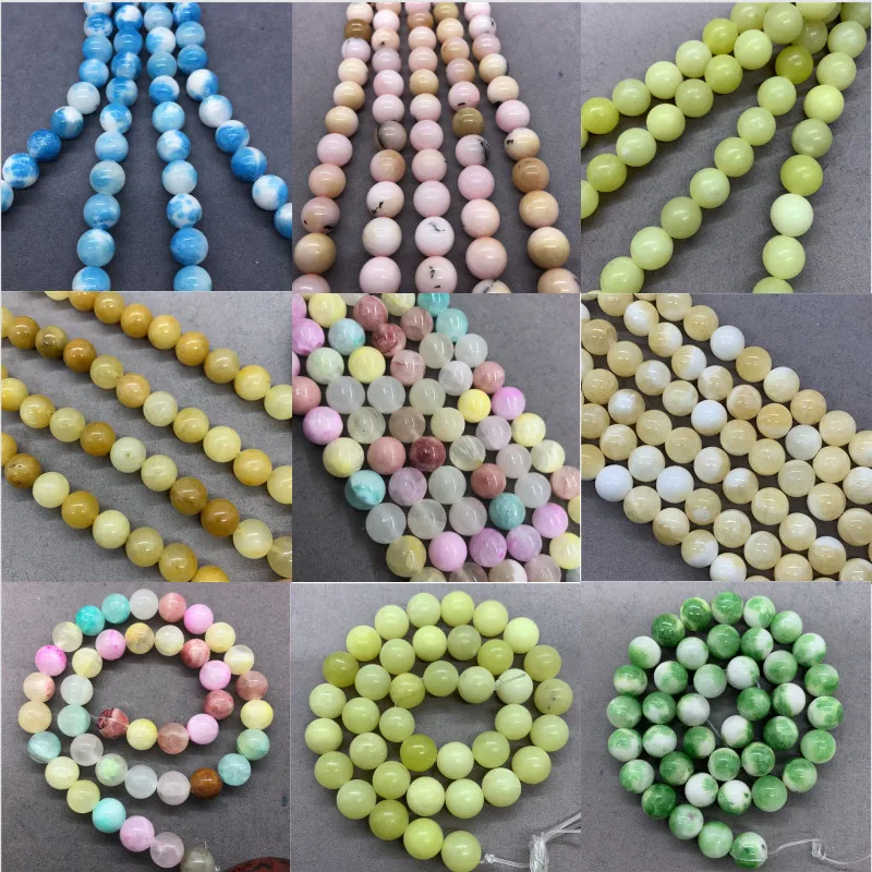 Wholesale Spacer Beads for Bracelet Making Nature Colored Jade beads Round Bead Jewelry Handmade 6/8/10mm